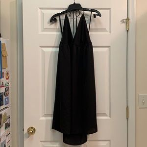 Black halter a-line dress
